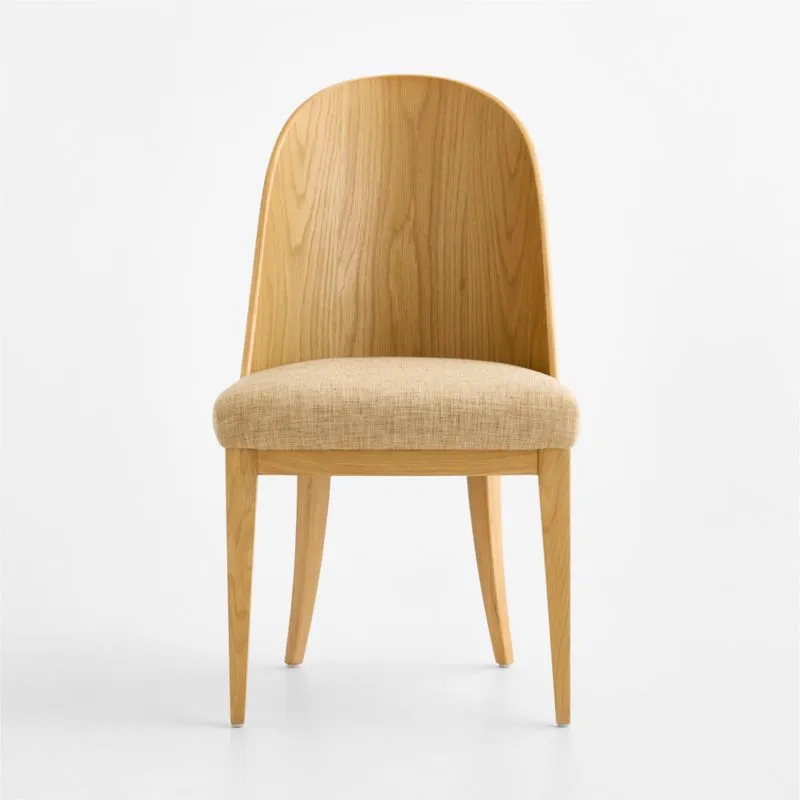 Bateau Natural Oak Wood Upholstered Dining Chair