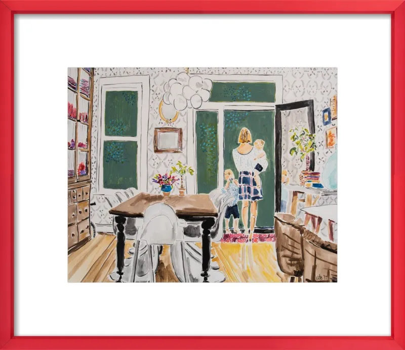 Dining Room with Wallpaper by Kate Lewis for Artfully Walls