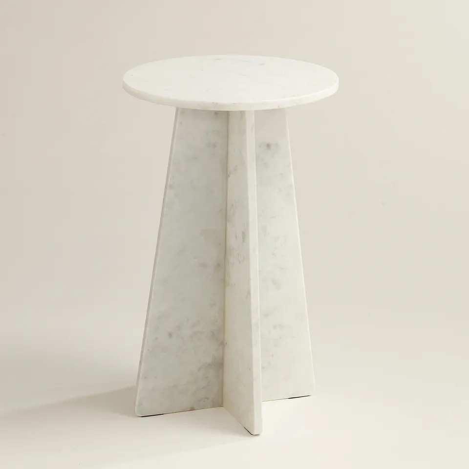 Possini Euro Dulce 22" High White Marble Side Table