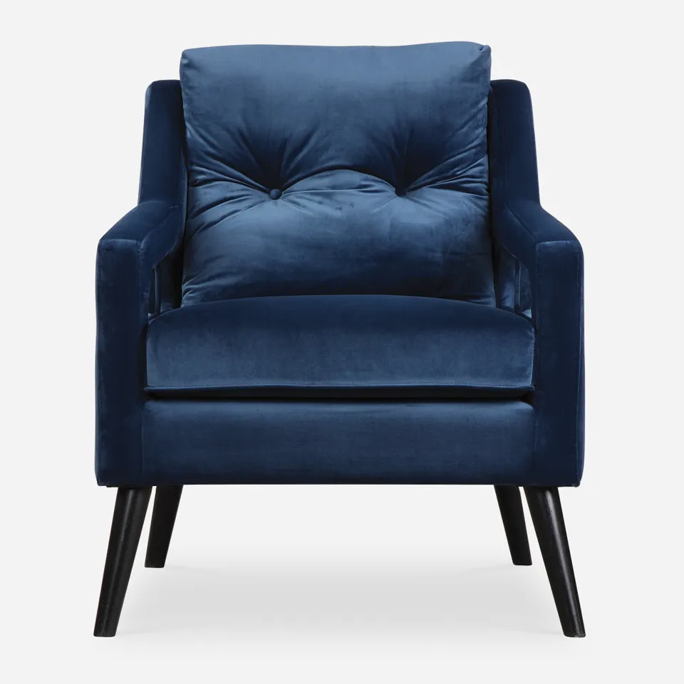 O'Brien Blue Velvet Armchair