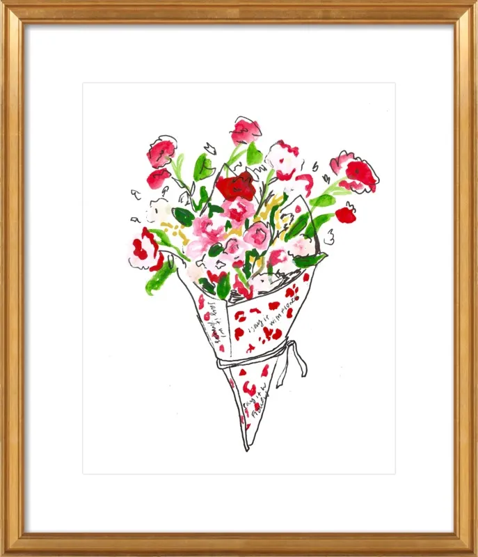 Bodega Flowers in Pink and Red by Larsen McDowell for Artfully Walls