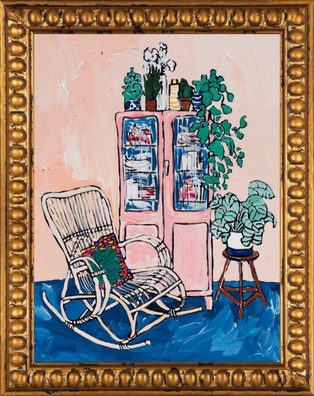 Rocking Chair In Pink Interior by Lara Lee Meintjes for Artfully Walls