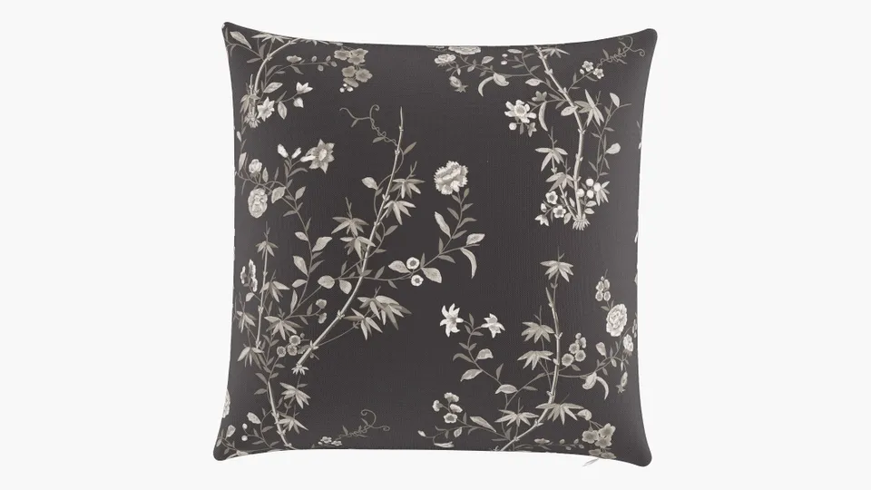 Outdoor 22" Throw Pillow, Black Bamboo Garden, 22" x 22"