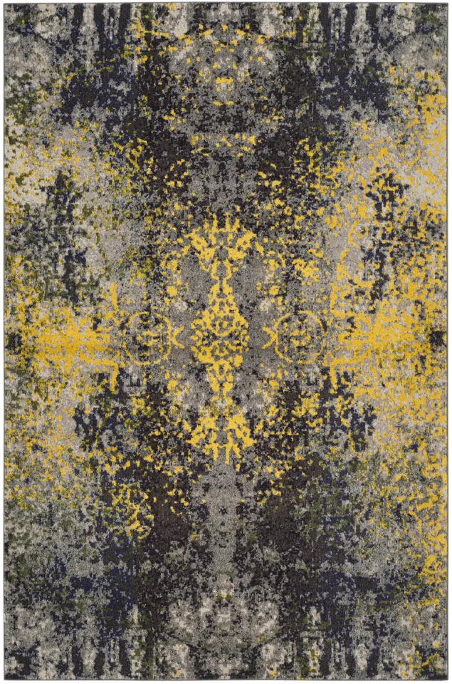 Arlo Home Woven Area Rug, MNC223G, Grey/Multi,  5' 1" X 7' 7"