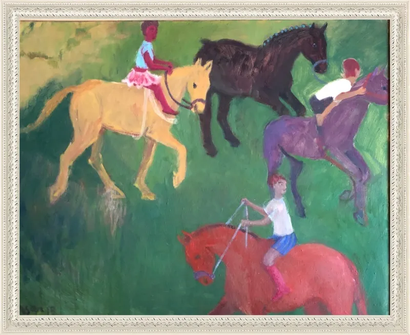 Four Horses, Three Riders by Megan Williamson for Artfully Walls
