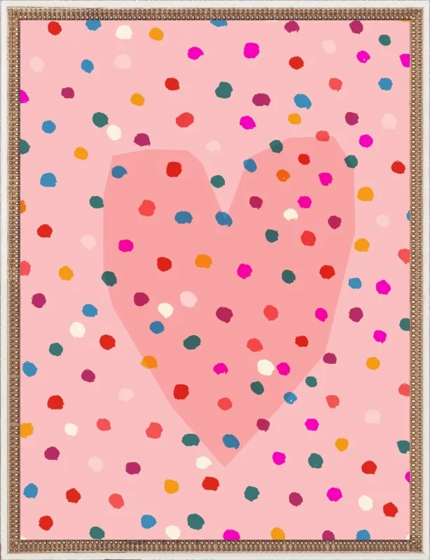 Rainbow Dotty Heart by Paula Mills for Artfully Walls
