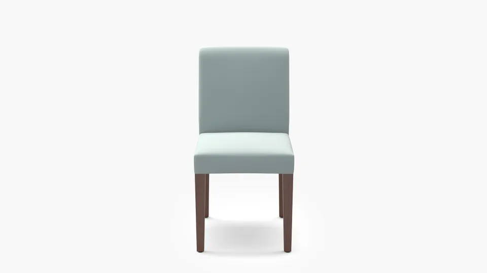 Signature Dining Chair, Spa Performance Plush Velvet, Walnut Square Tapered Leg