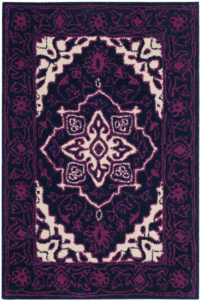 Arlo Home Hand Tufted Area Rug, BLG597A, Purple/Ivory,  2' X 3'
