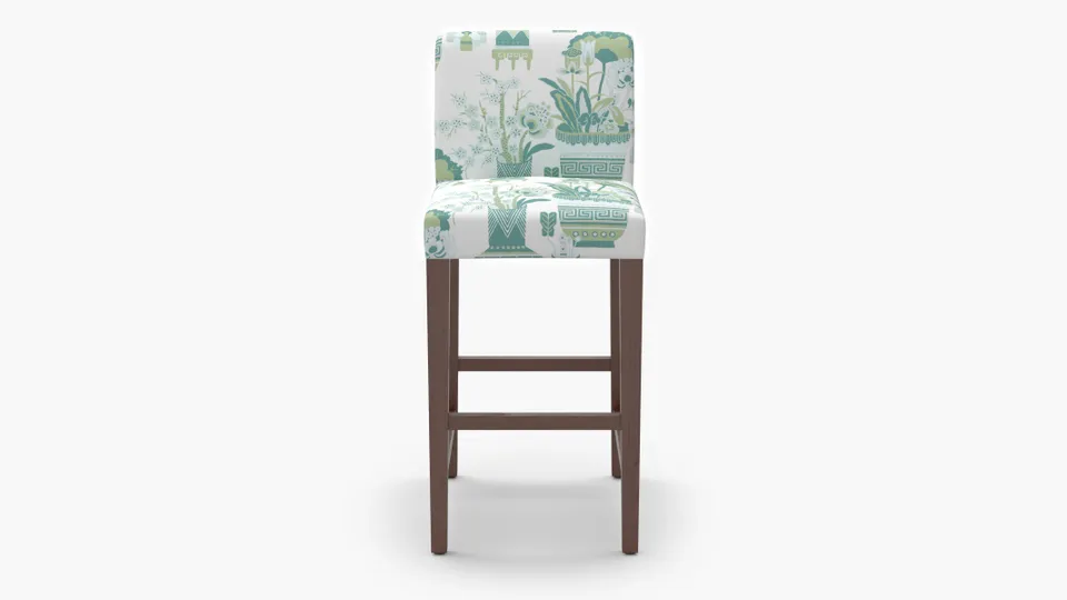 Signature Dining Bar Stool, Pistachio Kan-Shie, Walnut Square Tapered Leg