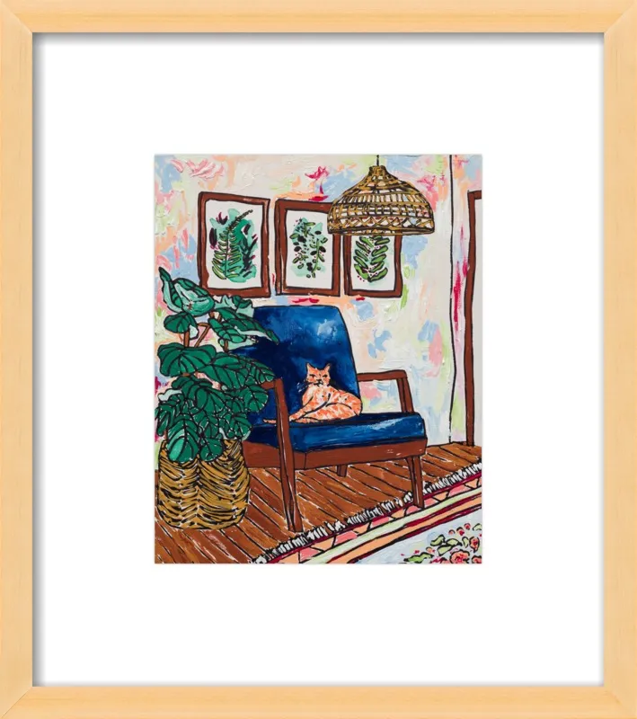 Ginger Cat in Mid Century Chair by Lara Lee Meintjes for Artfully Walls