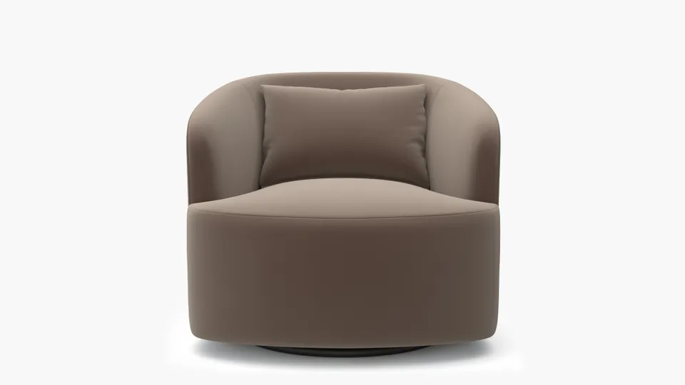 Deco Swivel Chair, Mink Performance Plush Velvet