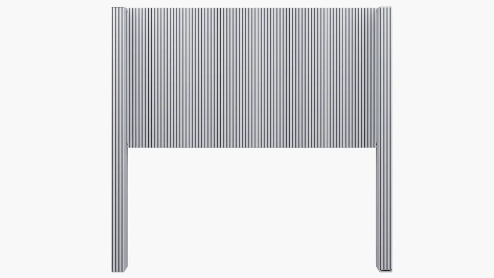 Modern Wingback Headboard, Black Classic Ticking Stripe, Full