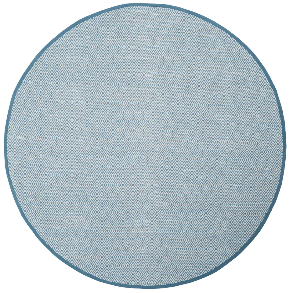 Arlo Home Hand Woven Area Rug, MTK515D, Ivory/Light Blue,  6' X 6' Round