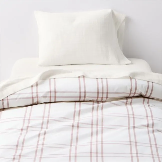 Stax Violet Rose Yarn-Dyed 100% Organic Cotton Toddler Duvet Cover
