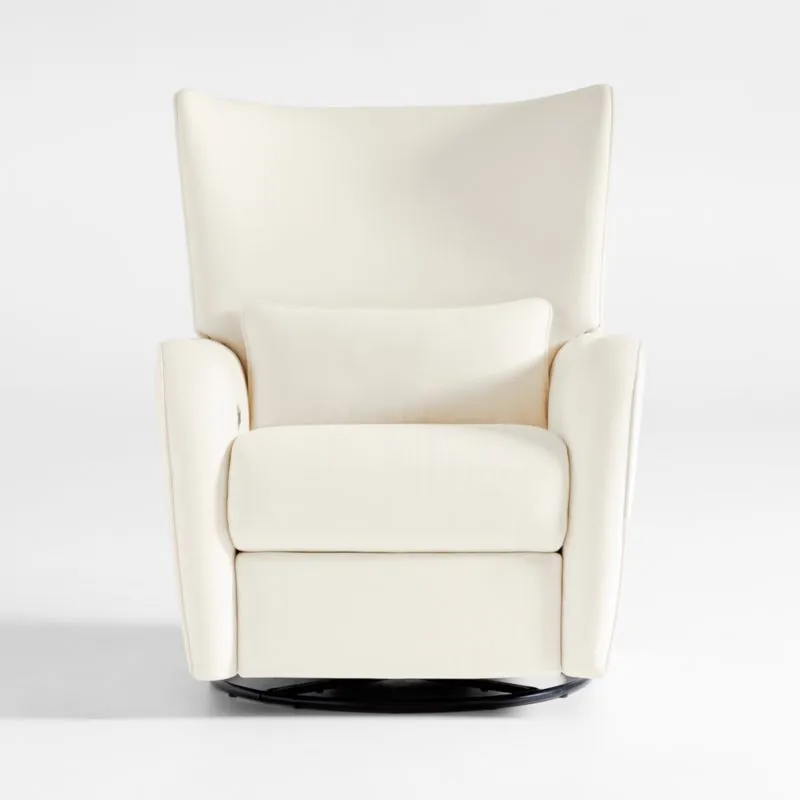 Aurora Cream Nursery Electronic Power Recliner with Night Light