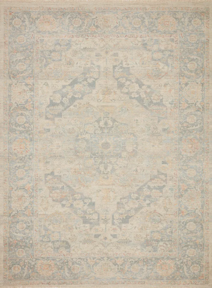 Loloi Priya Bone / Bluestone 3'-6" x 5'-6"
