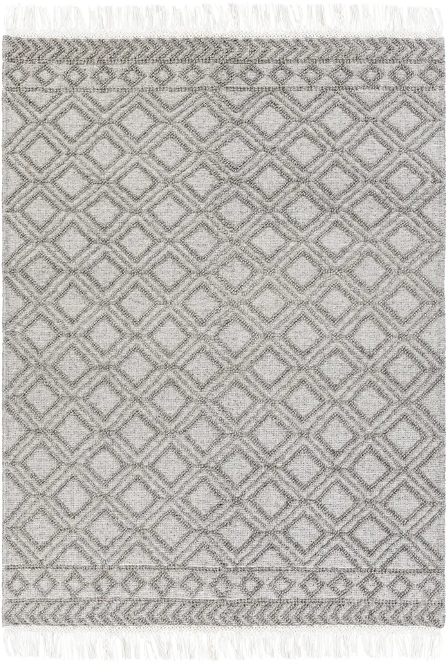 Farmhouse Tassels Gray Indoor 9' x 12' Handmade Rug