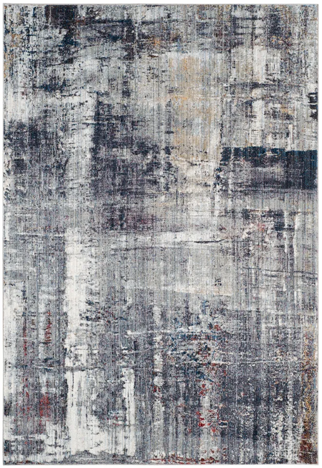 Arlo Home Woven Area Rug, MNY615C, Charcoal/Ivory,  5' 1" X 7' 6"