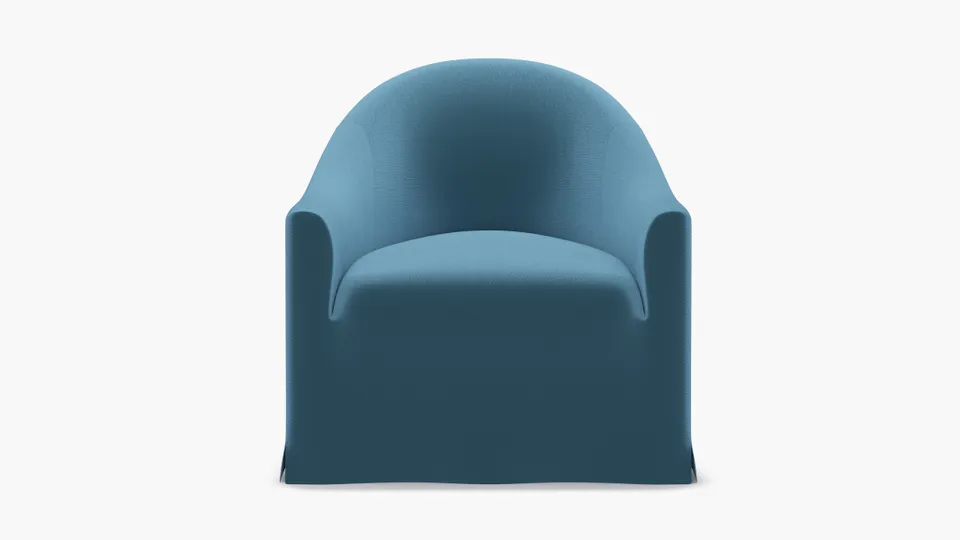 Slipcover Swivel Chair, French Performance Plush Velvet