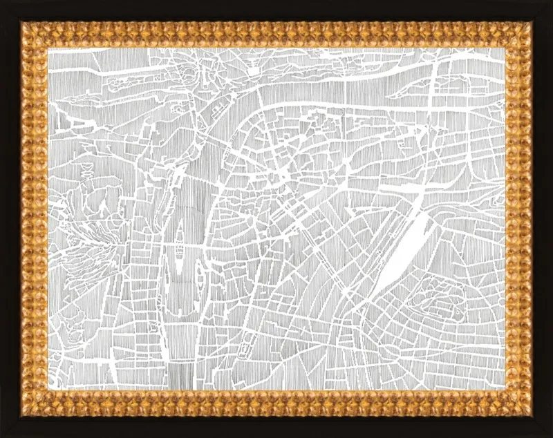Prague Ink Map by Karen O'Leary for Artfully Walls