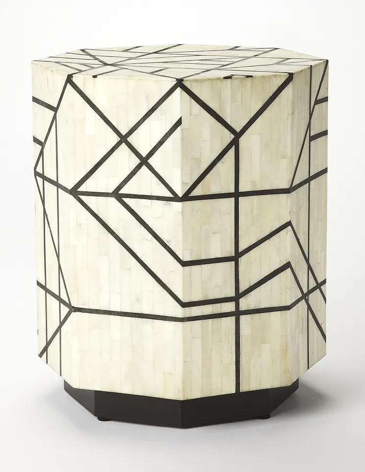 Greta Black Bone Inlay Side Table