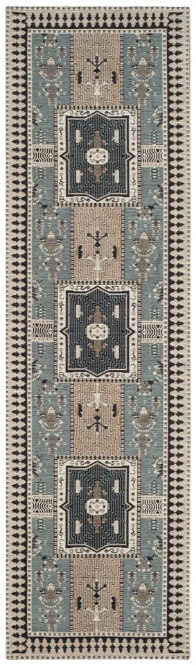 Arlo Home Woven Area Rug, CLV512B, Slate/Beige,  2' 3" X 8'