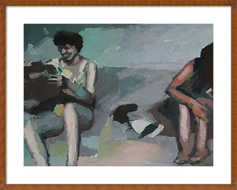 Girls at the beach by Mary Sinner for Artfully Walls