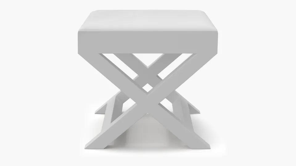 X Bench, White Twill