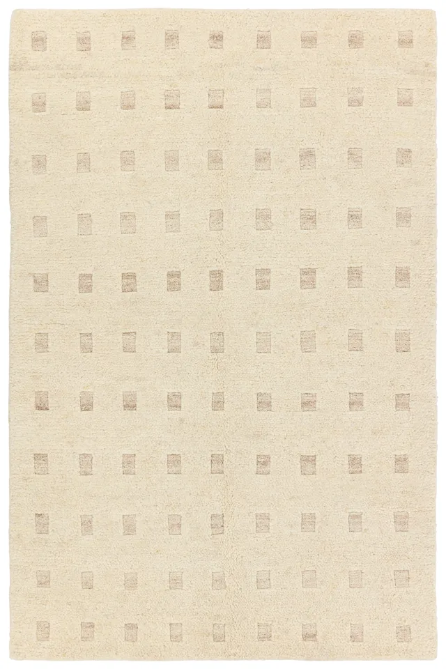 Tayri Hand-Knotted Geometric Cream/ Beige Area Rug (6'X9')
