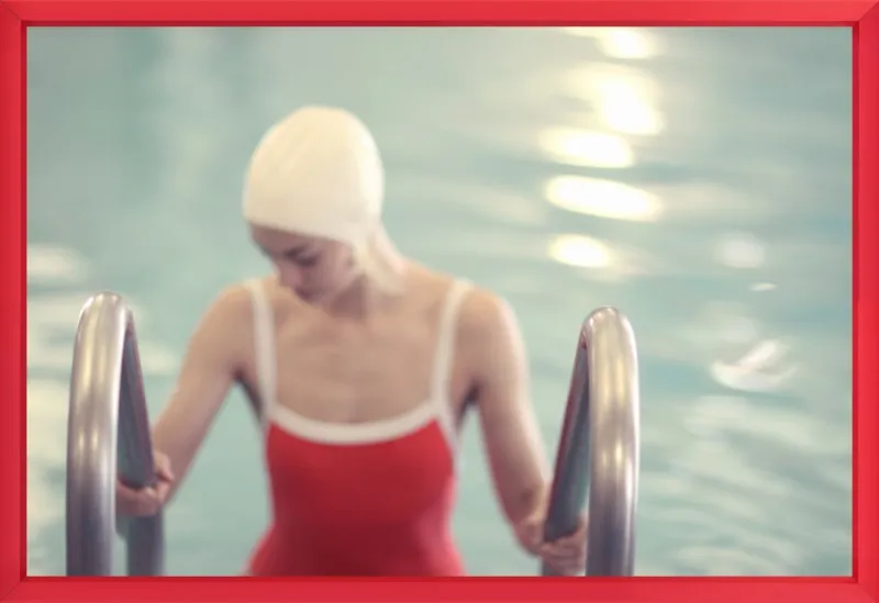 Swimmer in a Red Suit by Lucy Snowe for Artfully Walls