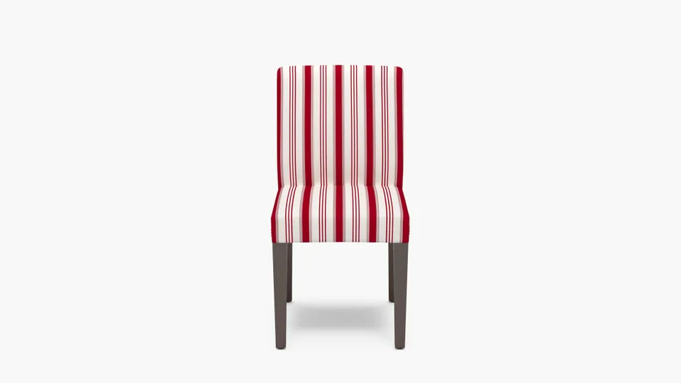 Signature Dining Chair, Red Regency Stripe, Espresso Square Tapered Leg