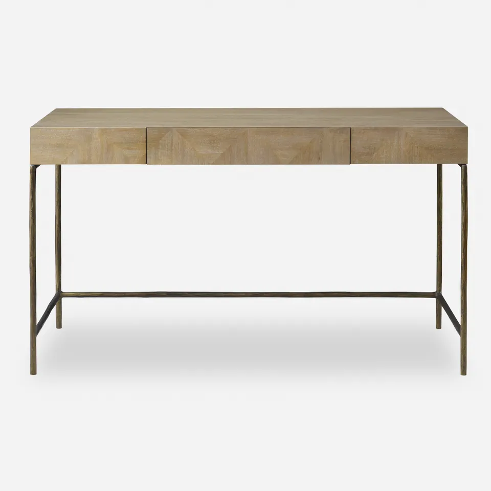 Aristotle Natural Wood Modern Desk