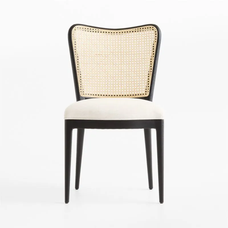 Madison Black Wood and Natural Cane Dining Chair