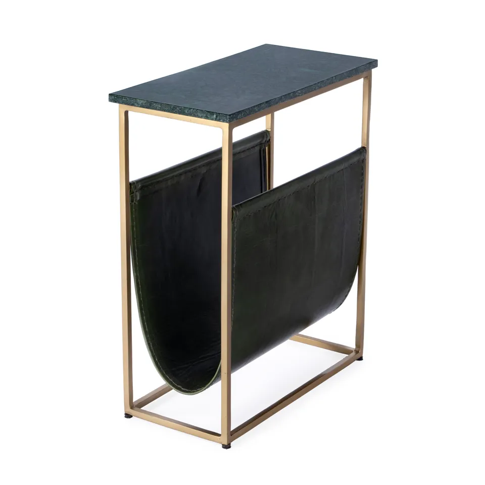Edie Green Marble Magazine Side Table