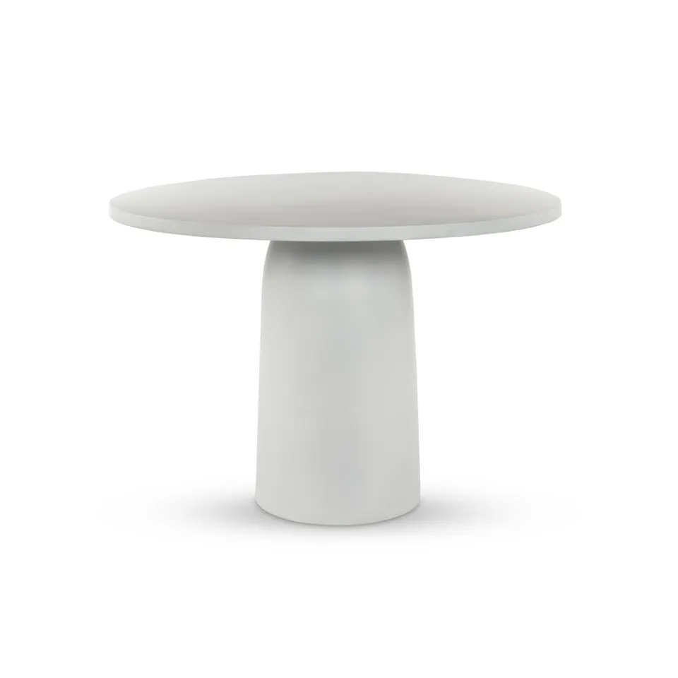 Basil Outdoor Dining Table - Matte White Cast Aluminum