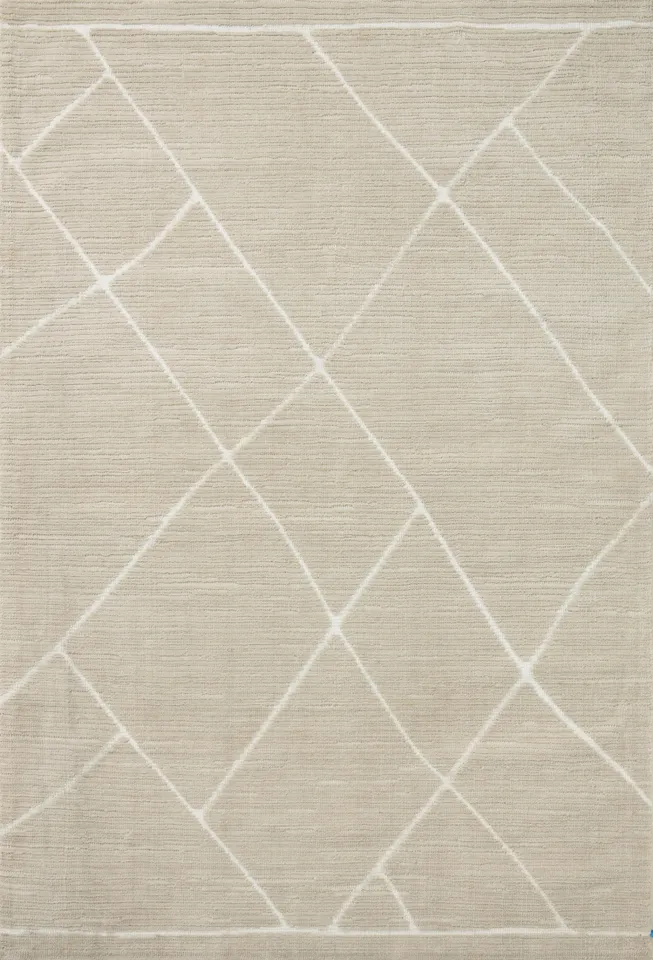 Magnolia Home by Joanna Gaines x Loloi Logan Oatmeal / White 18" x 18" Sample