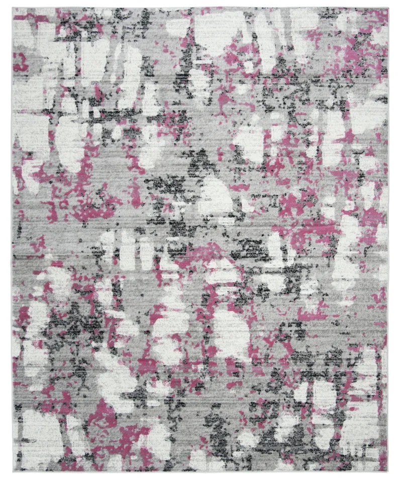 Arlo Home Woven Area Rug, SKY193P, Grey/Pink,  9' X 12'