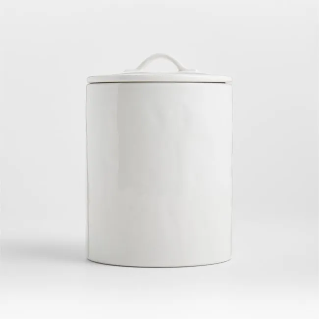 Marin Medium White Stoneware Canister