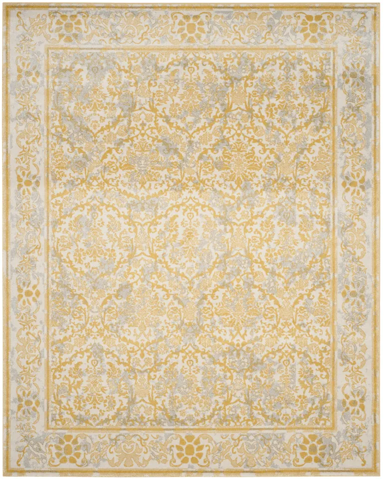 Arlo Home Woven Area Rug, EVK242S, Ivory/Gold,  9' X 12'