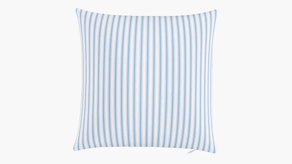 Throw Pillow 16", Cornflower Classic Ticking Stripe, 16" x 16"