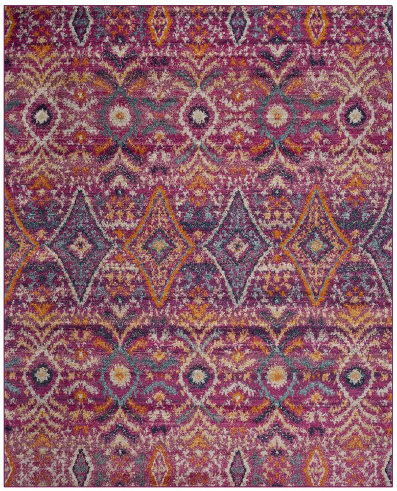 Arlo Home Woven Area Rug, MAD610M, Fuchsia/Multi,  9' X 12'