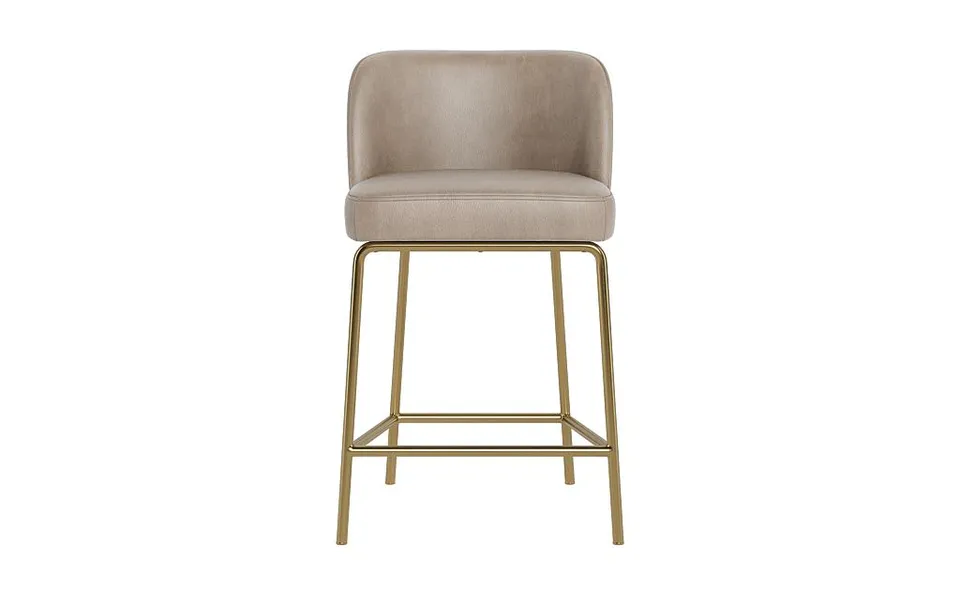Graham Leather Metal Framed Upholstered Counter Stool