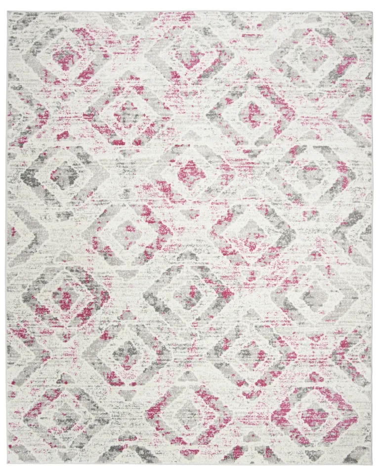 Arlo Home Woven Area Rug, SKY190F, Ivory/Pink,  9' X 12'