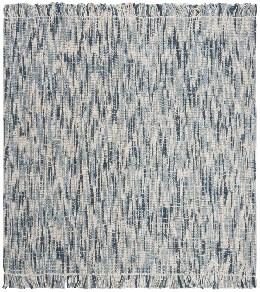 Arlo Home Hand Woven Area Rug, NF869M, Blue/Ivory,  6' X 6' Square