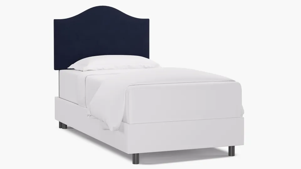Camelback Headboard, Navy Classic Velvet, Twin
