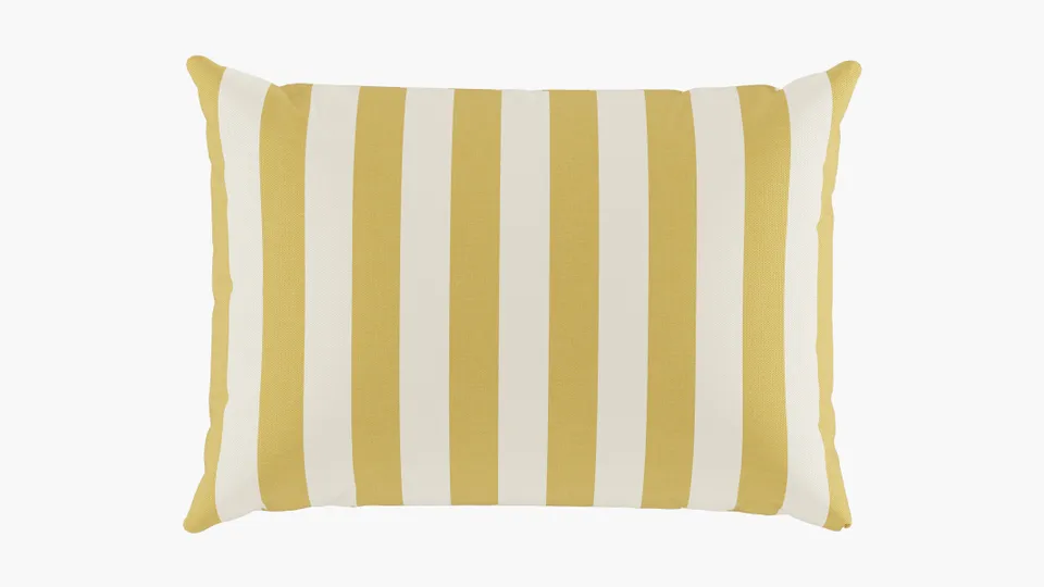 Outdoor 14" x 20" Lumbar Pillow, Citrine Cabana Stripe, 14" x 20"