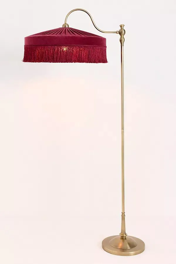 Sinclair Tassel-Fringed Velvet Floor Lamp