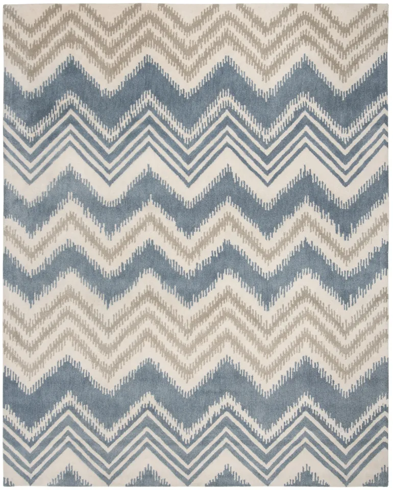 Arlo Home Hand Tufted Area Rug, CPR445A, Blue/Ivory,  8' X 10'