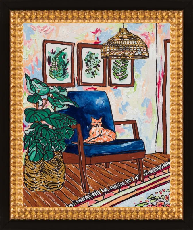 Ginger Cat in Mid Century Chair by Lara Lee Meintjes for Artfully Walls