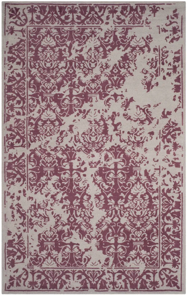Arlo Home Hand Tufted Area Rug, RVT103J, Silver/Purple,  4' X 6'